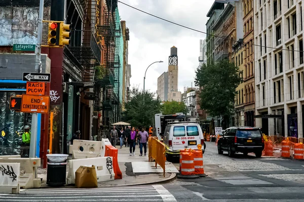 Панорама Вулиці Нью Йорка Жовтими Таксі Нью Йорка Вулицях Мангеттен — стокове фото