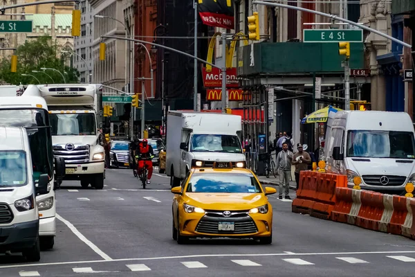 New York City Manhattan Straat Panorama Met Gele Taxi New — Stockfoto