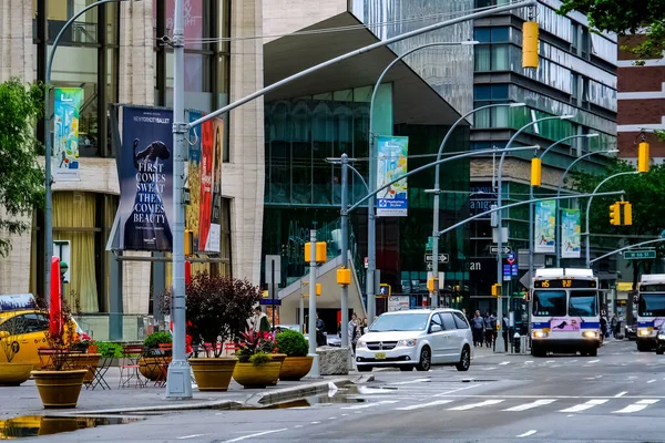 纽约市曼哈顿街道风景全景 黄色出租车 纽约曼哈顿 — 图库照片