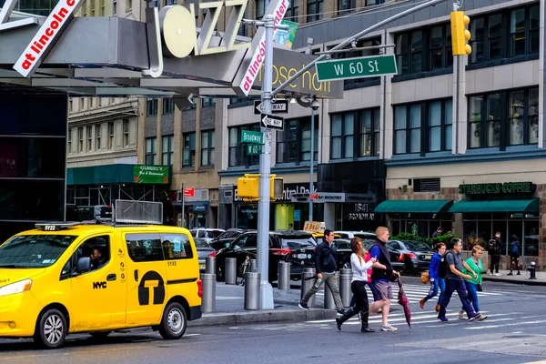 Nova Iorque Panorama Paisagem Rua Manhattan Com Táxis Amarelos Manhattan — Fotografia de Stock