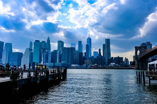 Nova Iorque Skyline Manhattan Como Visto Brooklyn Manhattan Nova Iorque — Fotografia de Stock