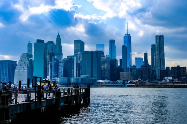 Nova Iorque Skyline Manhattan Como Visto Brooklyn Manhattan Nova Iorque — Fotografia de Stock