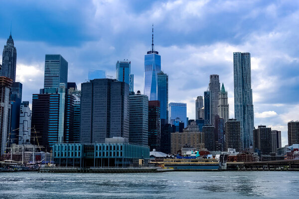 New York City Manhattan skyline panorama. Manhattan, New York.