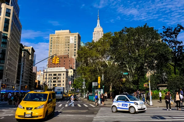 New York City Manhattan Street Panorama Yellow New York City — Photo