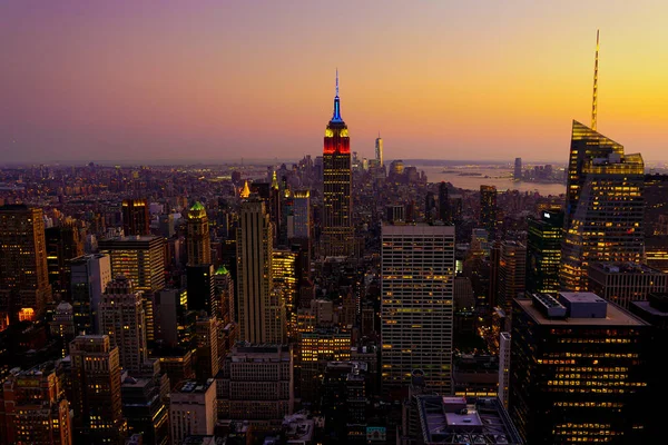 Manhattan Aerial Skyline Panorama New York City Manhattan New York — Stock Photo, Image