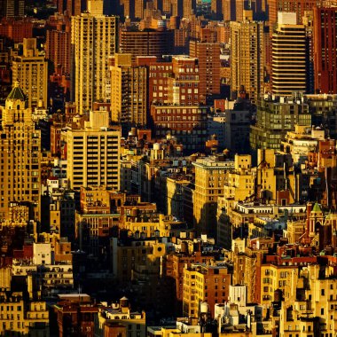 New York City Manhattan silueti manzarası. Manhattan, New York.