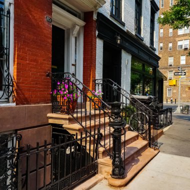 New York City Manhattan sokağı panoraması. Manhattan, New York.