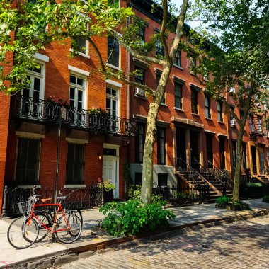 New York City Manhattan sokağı panoraması. Manhattan, New York.