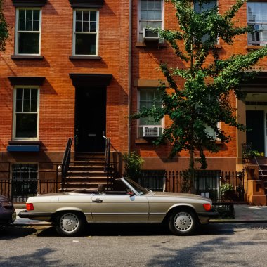 New York City Manhattan sokağı panoraması. Manhattan, New York.