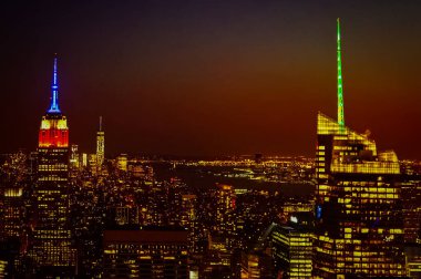 New York City Manhattan gökyüzü manzaralı. Manhattan, New York.