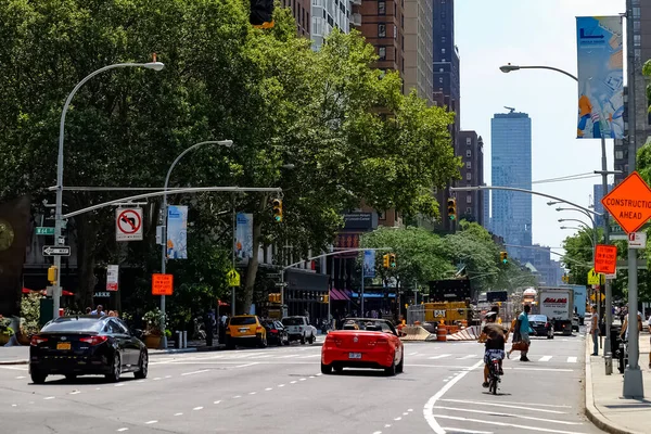 New York City Manhattan Straat Panorama Met Gele Taxi New — Stockfoto