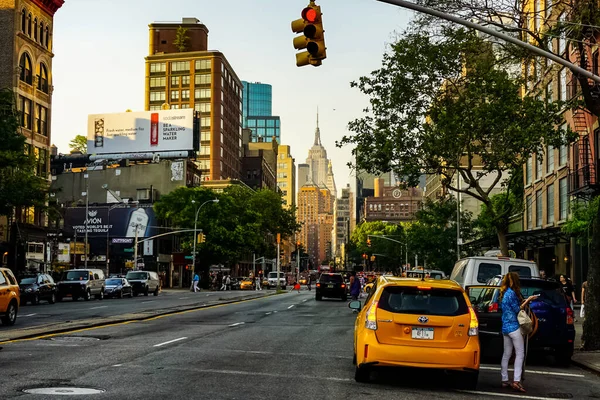 New York City Manhattan Street Panorama Yellow New York City — Photo