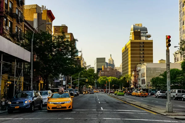 New York City Soho Panorama Rue Quartier Avec Les Taxis — Photo