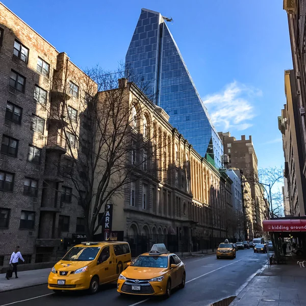 New York City Manhattan Sokak Panoraması Sokakta Sarı New York — Stok fotoğraf