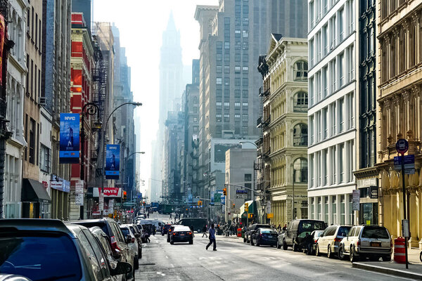 Broadway in New York City. Manhattan, New York.