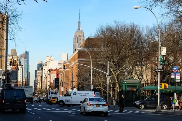 New York City Manhattan Street Panorama Yellow New York City — Photo