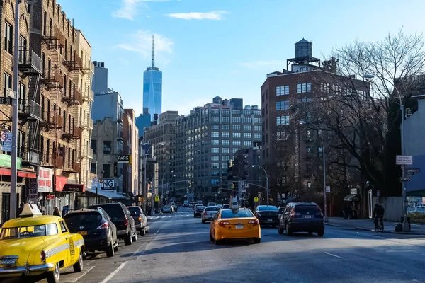 New York City Manhattan Street Panorama Med Gula New York — Stockfoto