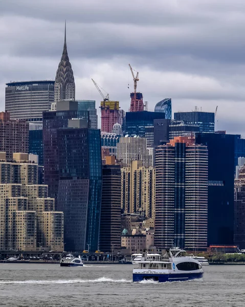 New York City Manhattan Skyline Med Skyskrapor Och Höga Byggnader — Stockfoto