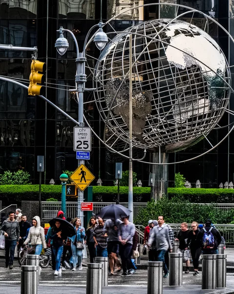 Columbus Circle New York City Met Gele Taxi New York — Stockfoto