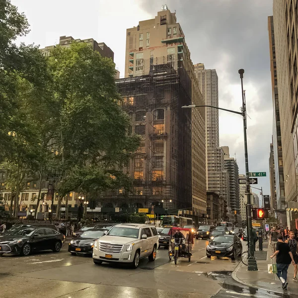 New York City Manhattan Street Panorama Yellow New York City — Photo