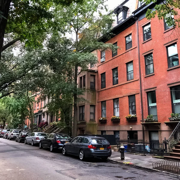 New York Brooklyn Heights Panorama Stradale — Foto Stock