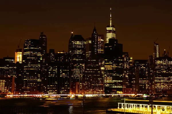 Нью Йорк Манхэттен Небоскребами Высокими Зданиями Манхэттен — стоковое фото