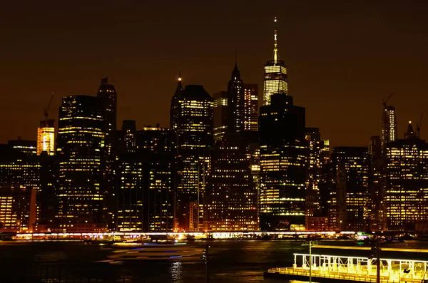 Ciudad Nueva York Manhattan Skyline Con Rascacielos Edificios Altos Manhattan — Foto de Stock