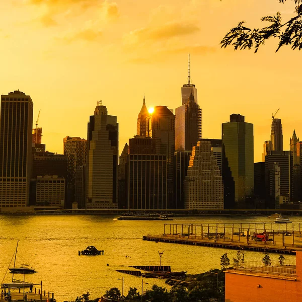 New York City Manhattan Skyline Skyscrapers Tall Buildings Manhattan New — Stock Photo, Image