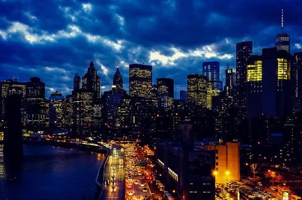 New York City Manhattan Skyline Skyscrapers Tall Buildings Manhattan New — Stock Photo, Image