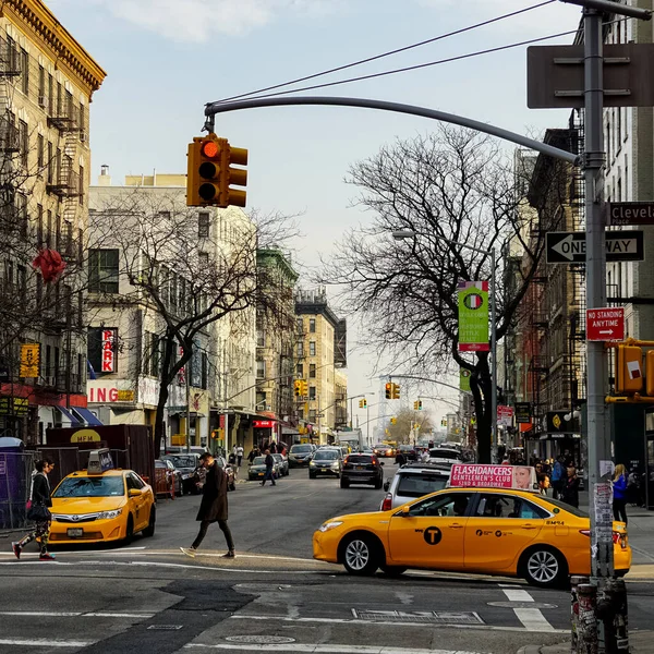 New York City Manhattan Street Panorama Med Gula New York — Stockfoto