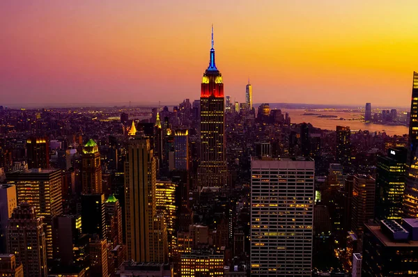 Nova Iorque Manhattan Skyline Panorama Aéreo Manhattan Nova Iorque — Fotografia de Stock