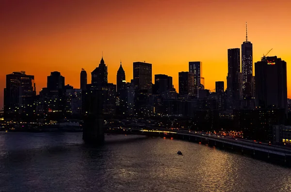 Nova Iorque Manhattan Skyline Panorama Aéreo Manhattan Nova Iorque — Fotografia de Stock
