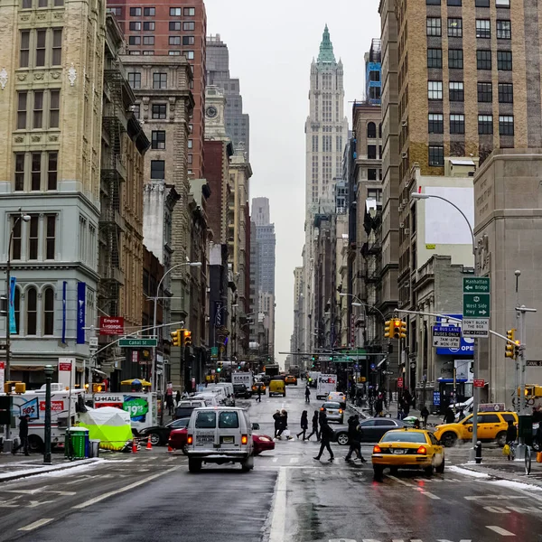 New York City Manhattan Street Panorama Med Gula New York — Stockfoto
