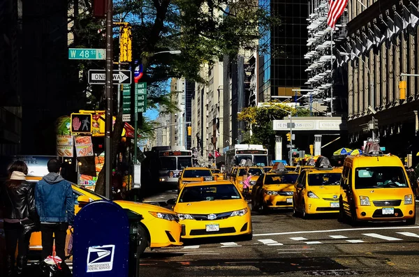 Νέα Υόρκη Μανχάταν Δρόμο Πανόραμα Κίτρινο Ταξί Της Νέας Υόρκης — Φωτογραφία Αρχείου