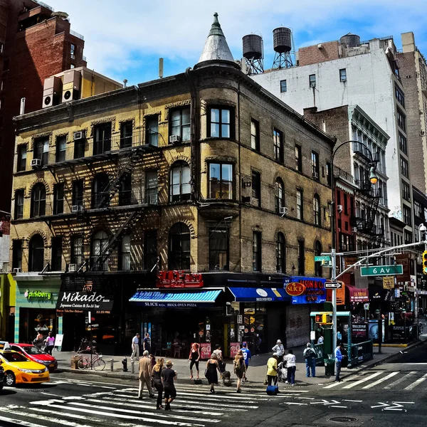 Nova Iorque Panorama Rua Manhattan Com Táxis Amarelos Nova Iorque — Fotografia de Stock