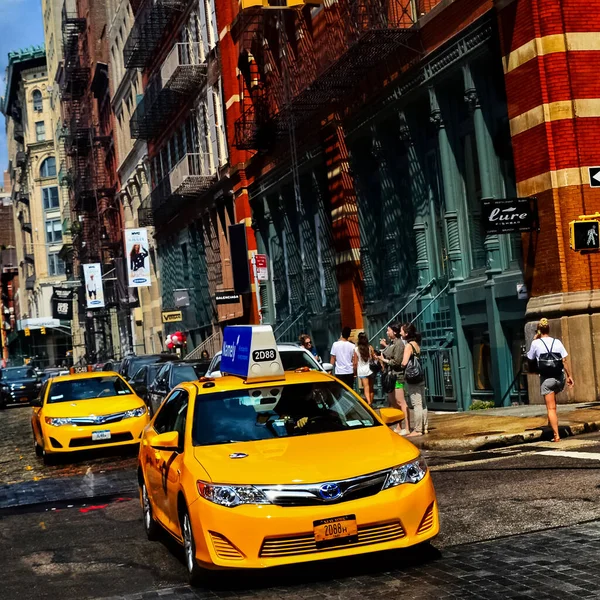 Νέα Υόρκη Μανχάταν Δρόμο Πανόραμα Κίτρινο Ταξί Της Νέας Υόρκης — Φωτογραφία Αρχείου