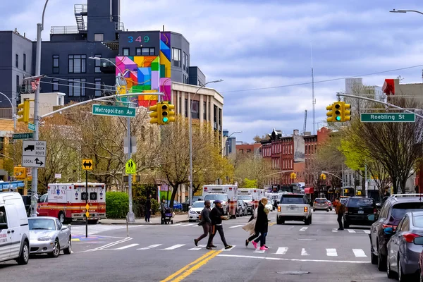 Williamsburg Bairro Nova York Brooklyn Limitado Por Greenpoint Norte Bedford — Fotografia de Stock