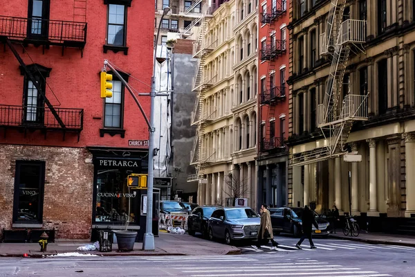 Soho Stadsdel New York City Manhattan Med Gula New York — Stockfoto