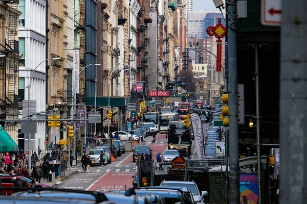 Soho Buurt New York City Manhattan Met Gele Taxi New — Stockfoto