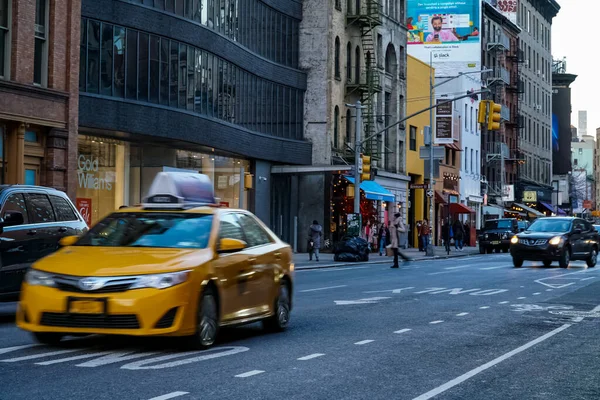 New York City Soho Buurt Manhattan Met Gele Taxi New — Stockfoto