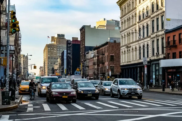 New York City Soho Buurt Manhattan Met Gele Taxi New — Stockfoto