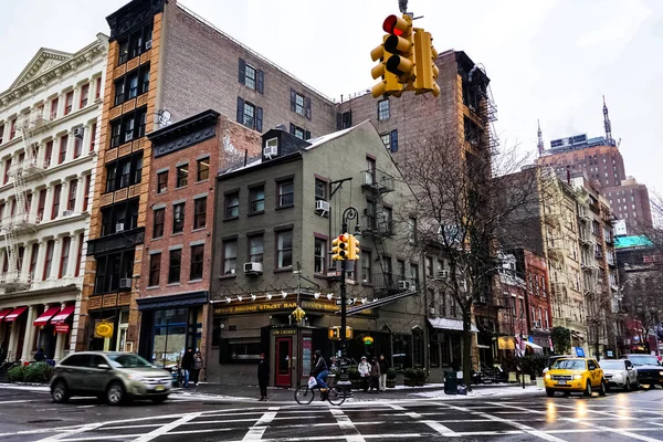 Νέα Υόρκη Soho Γειτονιά Στο Μανχάταν Κίτρινο Ταξί Της Νέας — Φωτογραφία Αρχείου