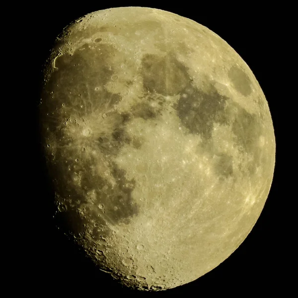 Lua Cheia Perto Superfície Com Crateras Lunares Visíveis — Fotografia de Stock