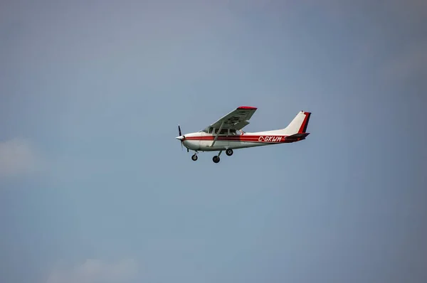 Cessna 172 Přistání Billy Bishop Toronto City Airport Ontario Kanada — Stock fotografie