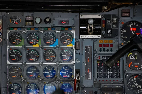 Panel Instrumentos Cabina Del Concorde Del Avión Pasajeros Supersónico British — Foto de Stock