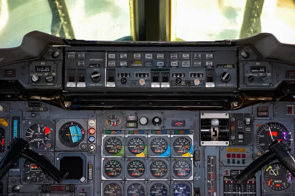 Concorde Cockpit Instrument Panel British Airways Concorde Supersonic Passenger Jet — Fotografia de Stock