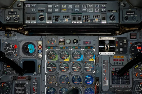 Panel Instrumentos Cabina Del Concorde Del Avión Pasajeros Supersónico British — Foto de Stock