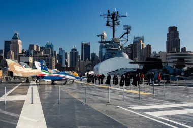 Intrepid Deniz Hava ve Uzay Müzesi New York 'ta. Manhattan, New York, ABD 29 Ocak. 2009.