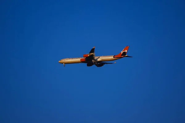 Virgin Atlantic Airways Airbus A340 600 Aterrizando Aeropuerto Internacional John — Foto de Stock