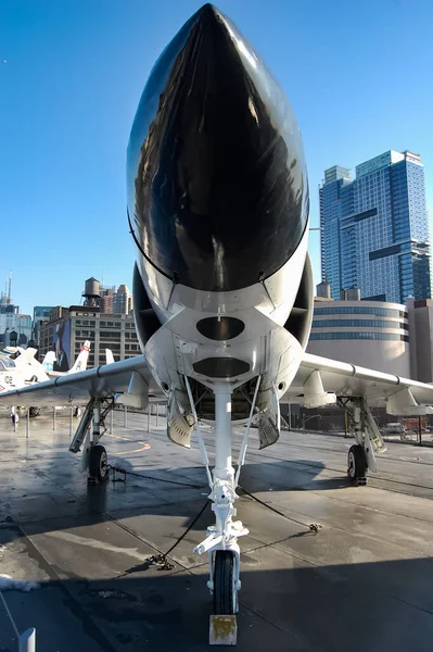 Mcdonnell Demon F3H United States Navy Display Intrepid Sea Air Stock Picture